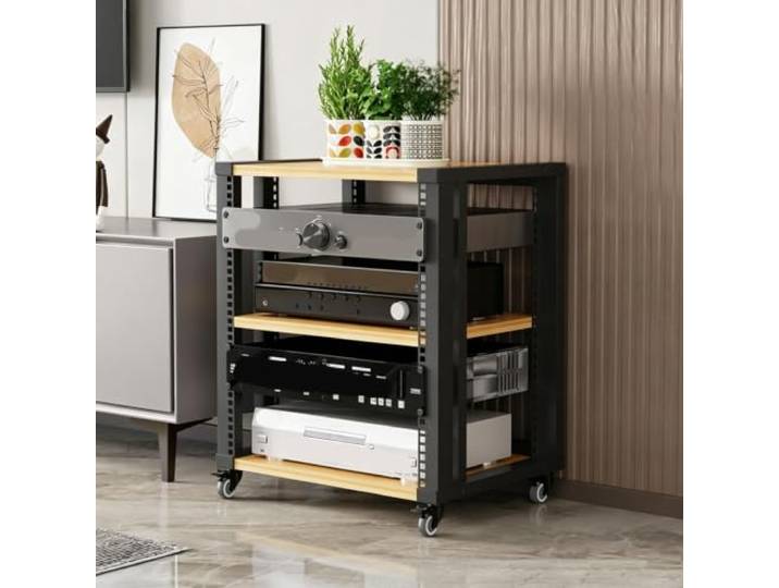 ZSCNYHMT Audio Rack, Verstellbares Mehrstöckiges Regal Audioausrüstung Flexible regalaufteilung, verstärkter rahmen, aufbewahrung für verstärker, receiver und mediengeräte
