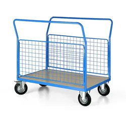 Plattformwagen mit 2 Gitterwänden, 1200 x 800 mm
