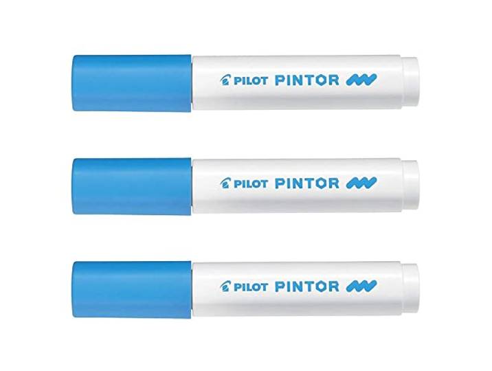 Pilot PINTOR Pigmentmarker, medium, lichtblauw, 3 stuks