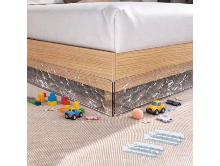 Treppenschutzgitter Staubdichte Sicherheitsblende den Spalt Unter Bett Nahezu Unsichtbare Spaltbarriere Transparentem Acryl Bereich Sofa Setzstufen Freischwebende(6Pcs,W110xH20cm(44x8in))