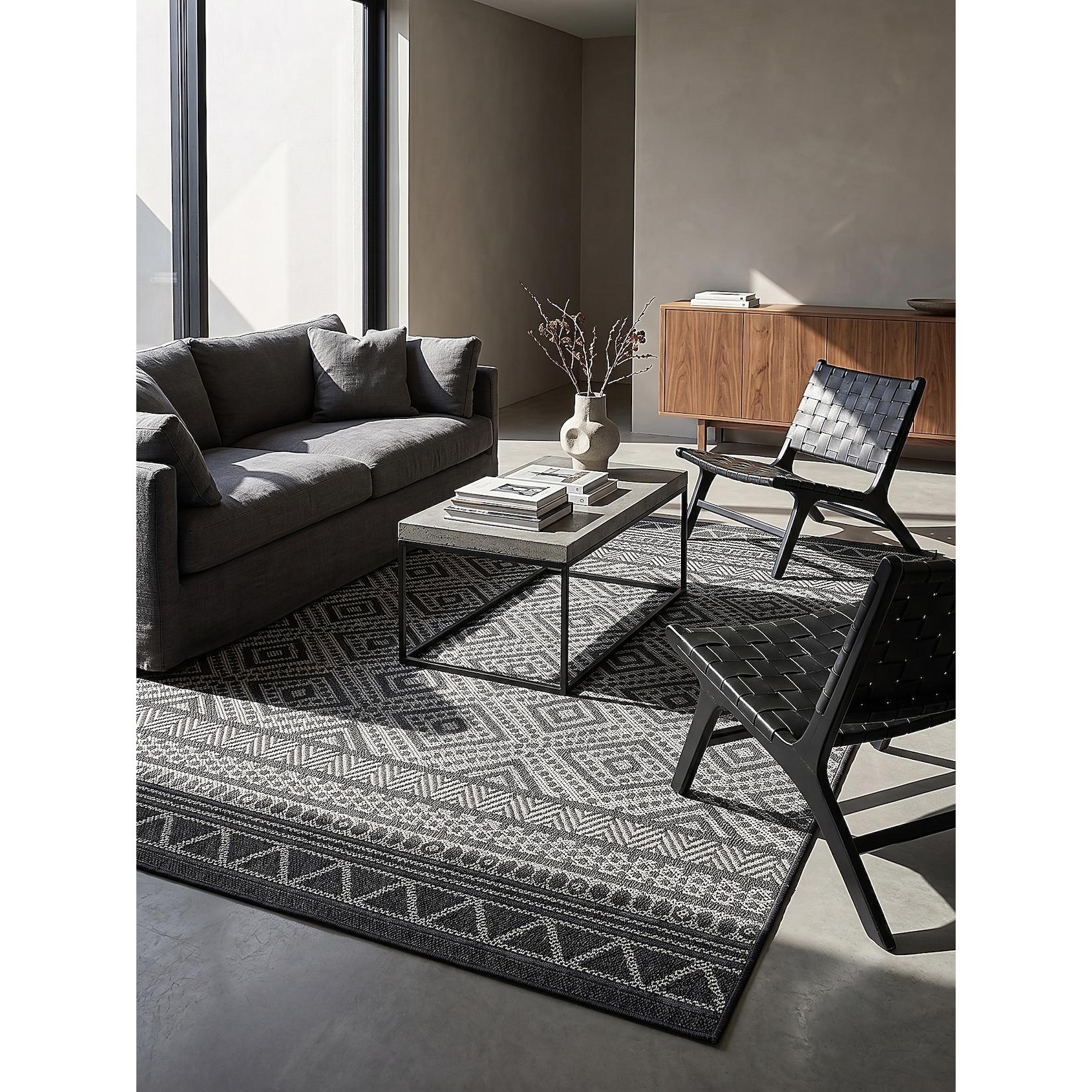 Flachgewebe-Teppich Polypropylen Anthrazit 160x220 cm - ESERA Kadima