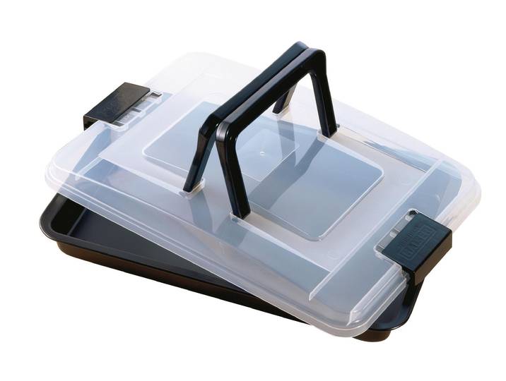 Auflaufform KAISER Eckig , schwarz (schwarz, transparent), B:29cm L:42cm, Metall, Auflaufformen, Auflaufform