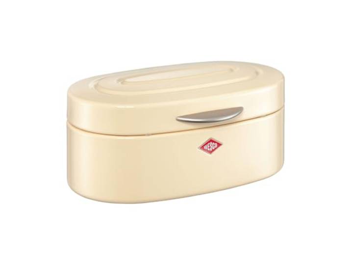WESCO Single Elly Brotkasten in der Farbe mandel, pulverbeschichtetes Stahlblech, Lüftungslöcher und stabiler Handgriff