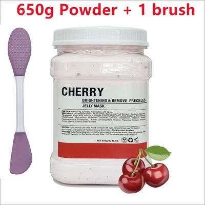 Inspired Finds 650g Chamomile Hyaluronic Acid Facial Moisturizing Jelly Mask Powder With Silicone Brush cherry