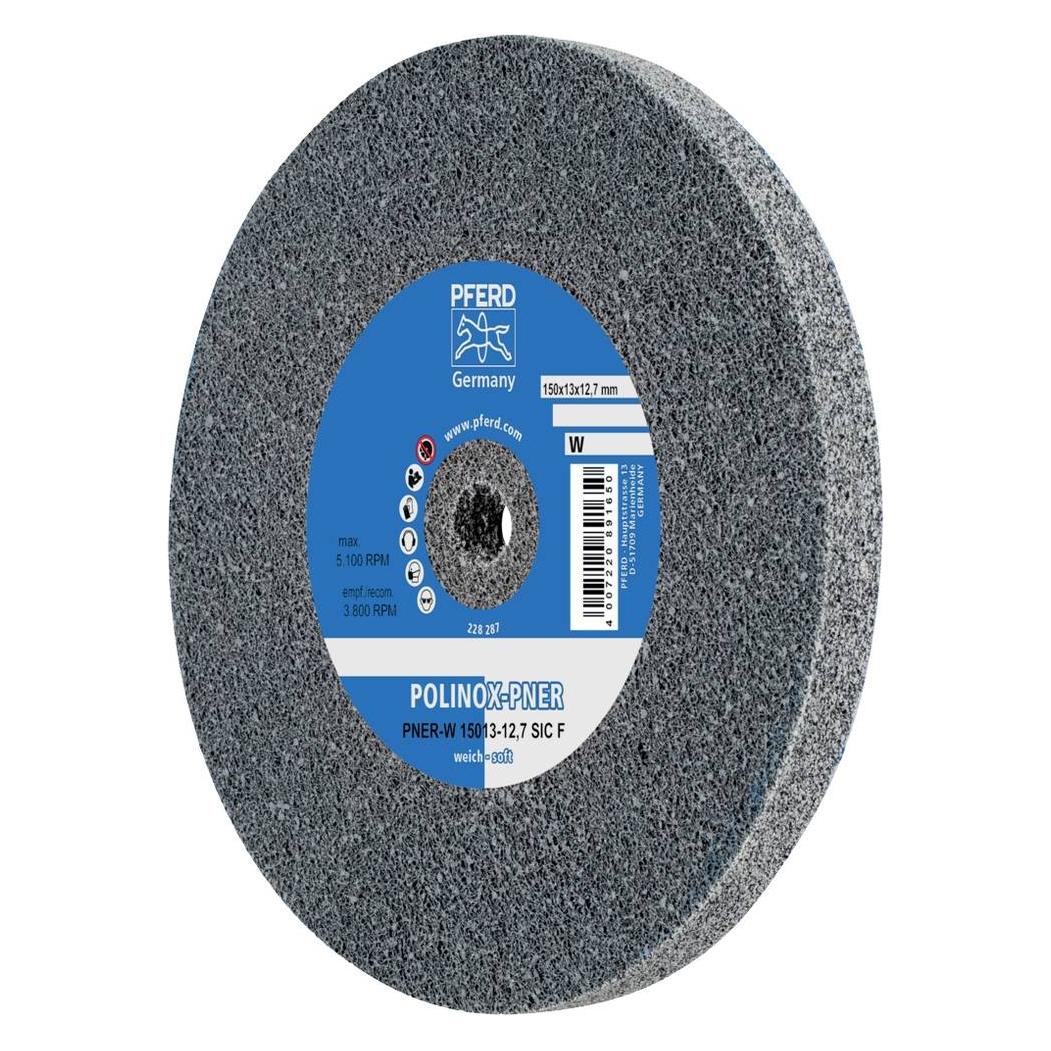 Pferd 47802723 POLINOX verpresstes Vlies-Rad PNER O 150x13 mm Bohrung-O12.7 Weich SIC (47802723)