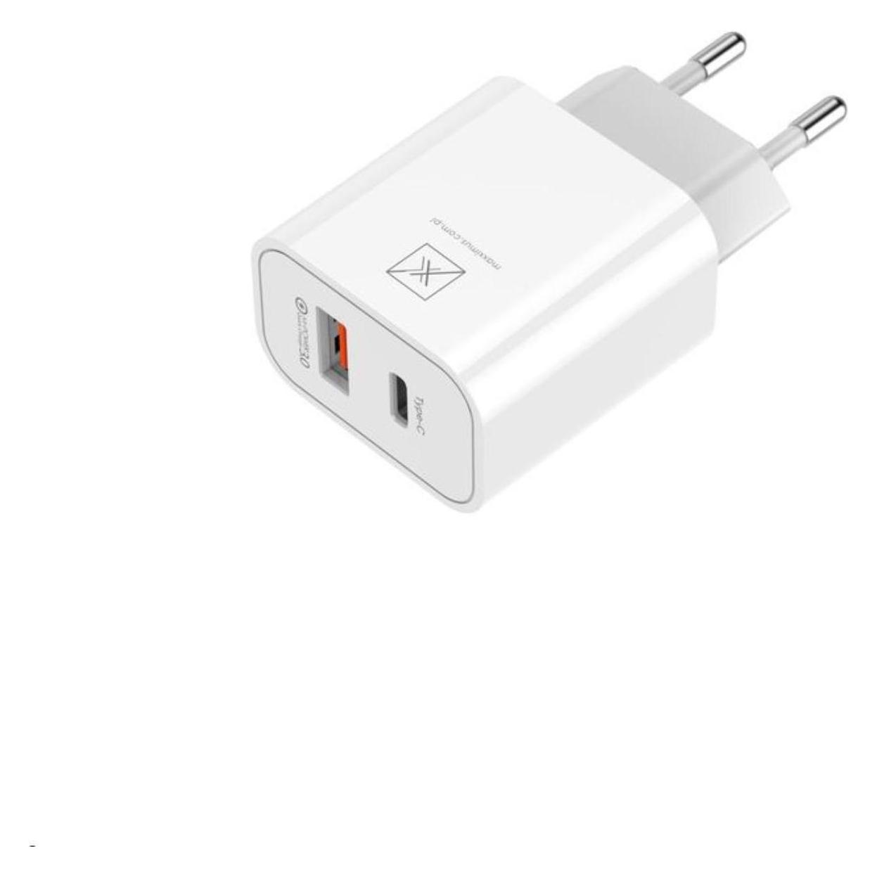 Maxximus Ladegerät laden MX ALFA 20W PD+QC, USB-A+C WEISS/WEIss (20 W, 2 Ports) (36035472)