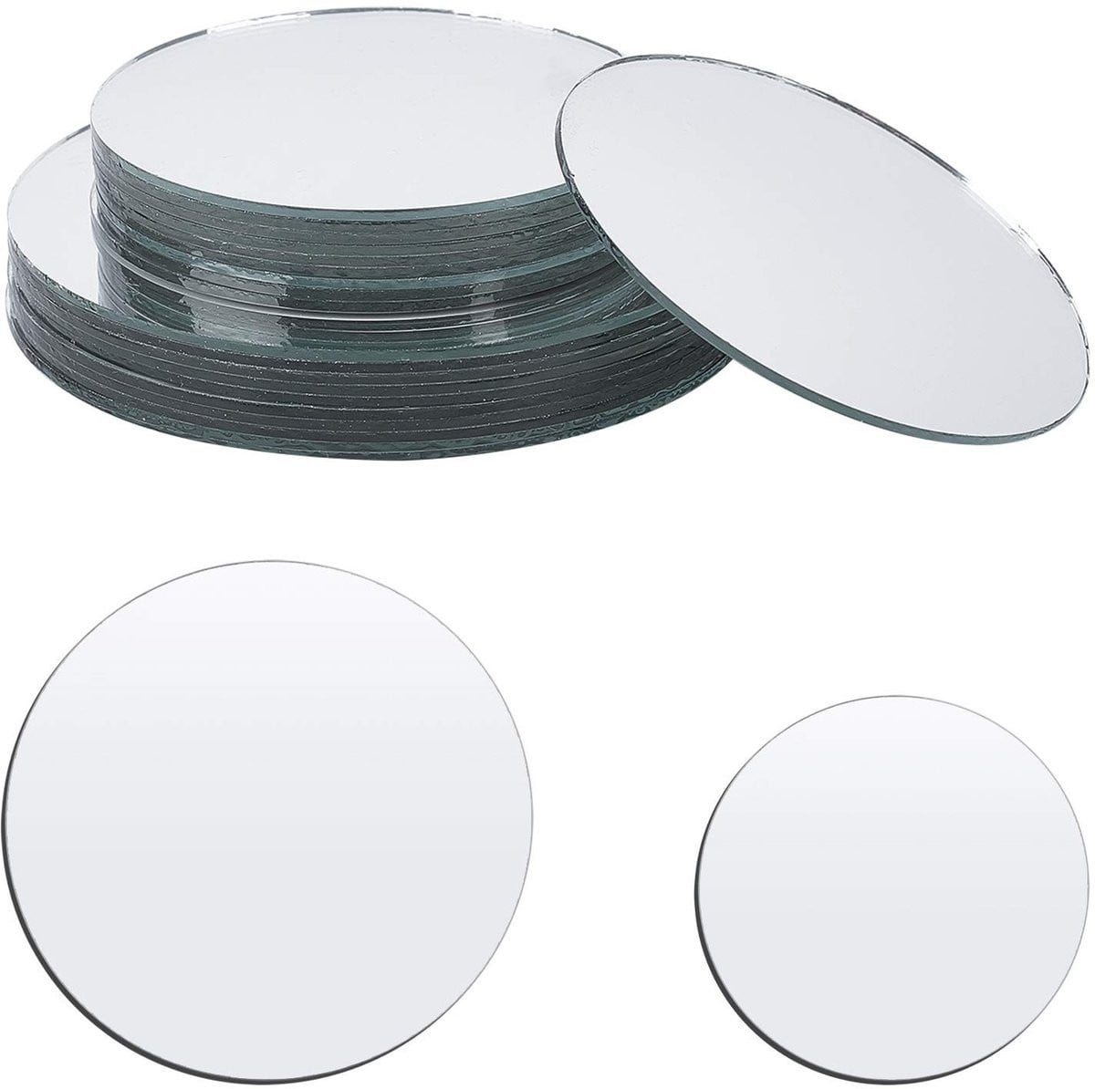 Allecto Glazen spiegeltegels - Ronde compacte spiegels voor interieurdecoratie - 20 stuks