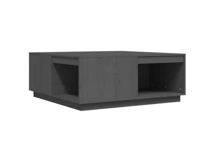 Favemtsl Couchtisch Massivholz Kiefer Grau 100x101x40,5 cm Stilvoller Beistelltisch aus massivem Kiefernholz mit reichlich Stauraum fuer Getränke und Deko im Wohnzimmer.
