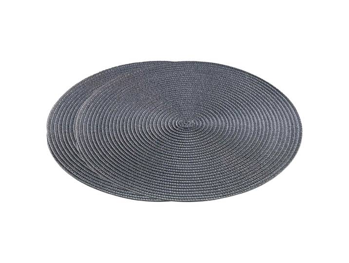 Tischset rund 2er-Set, Platzdeckchen aus Polypropylen, grau, je 35 x 35 cm