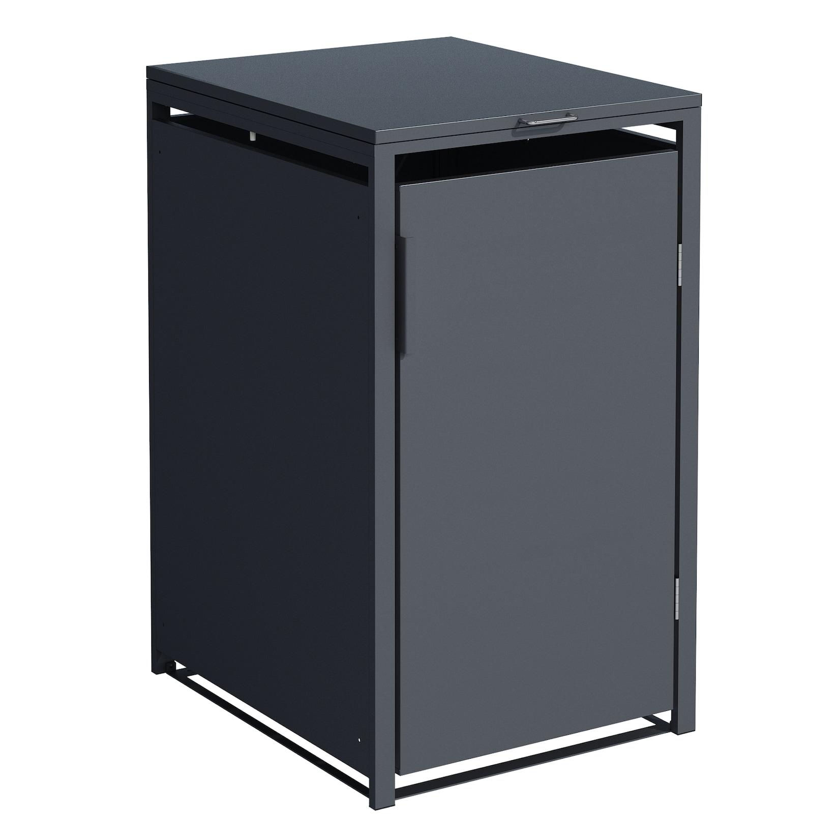 Mülltonnenbox MÜNCHEN 60x62x102cm für KLEINE Tonnen 120 Liter, Stahl anthrazit