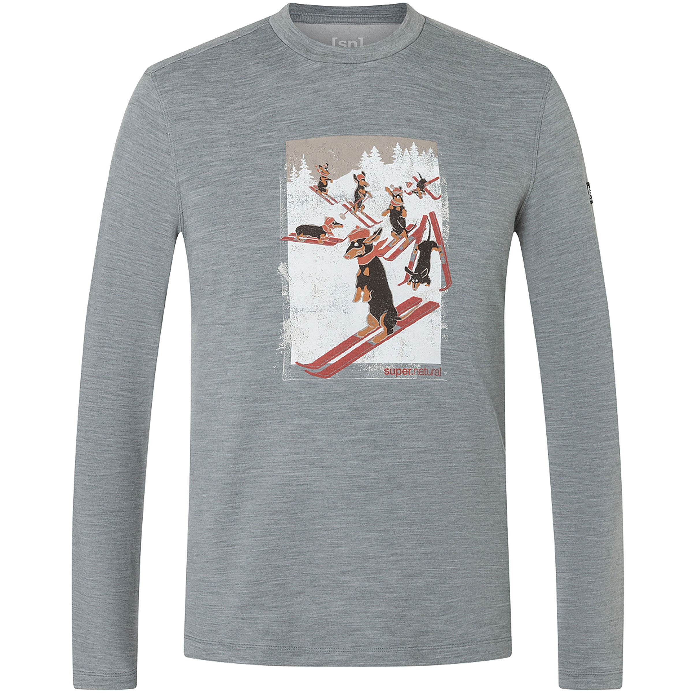 Super.Natural Dachshund Brush Herren Longsleeves grau Größe M Trekking Hautfreundlich Merinowolle