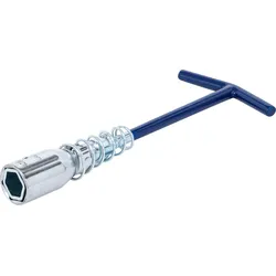 BGS Zündkerzenschlüssel mit T-Griff, Gelenkfeder | Sechskant SW 16 mm / SW 21 mm
