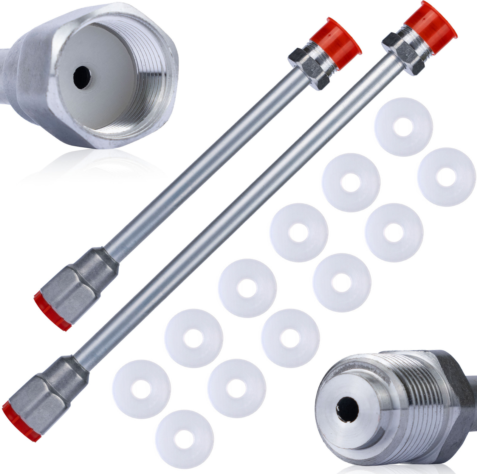 Rosfix verfspuitlansen set met 30 cm en 50 cm lansen en 10 afdichtingen van 7/8 inch