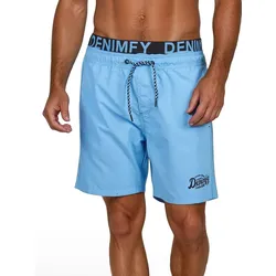 DENIMFY Badehose Herren Lang Badeshorts Doppelter Bund DFNeo - Maya Blue - 4XL
