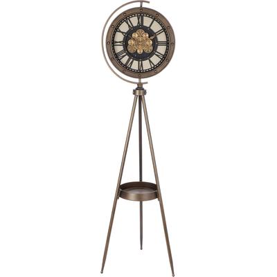 Standuhr GILDE "Standuhr Heritage", braun (kupferfarben, schwarz), B:42cm H:163cm L:45cm, Metall, Standuhren