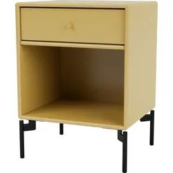 Dream Nachtschrank senffarbig mit schwarzen Beinen