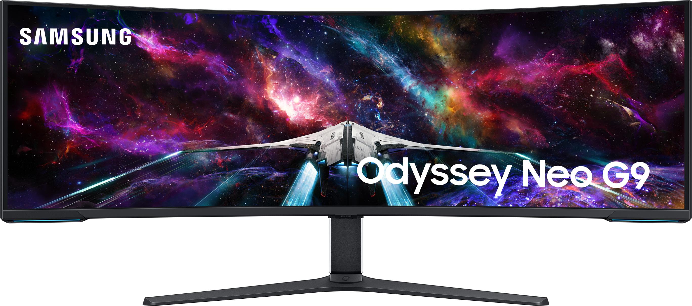 Samsung G95NC, 144,8 cm (57"), 7680 x 2160 Pixel, Dual UHD, LED, 1 ms, Schwarz, Weiß