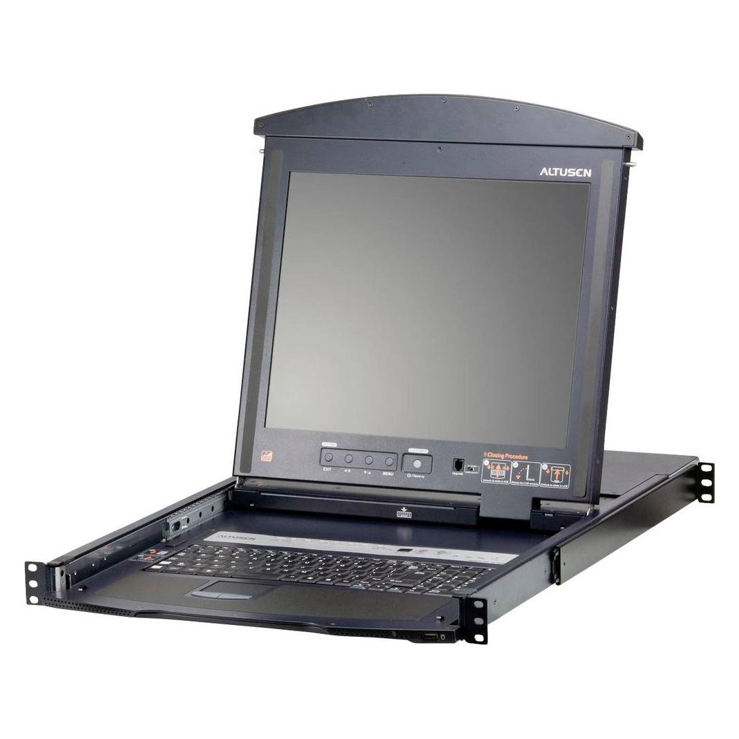 Aten KL1516AN IT Cat.5 KVM-Switch 16-Port, 19"-LCD, Dual-Rail, IT-Layout (KL1516AN-AXA-ITG)