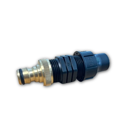 Gardena Sys. Hahnanschluss Messing auf Tropfrohr 16 mm, Übergang Tropfrohr auf Gardenasystem 9.10