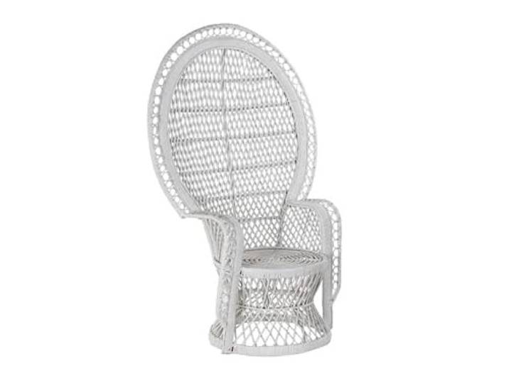 DRW Emmanuel Sessel Emanuel aus Rattan, weiß, 97 x 66 x 144 cm