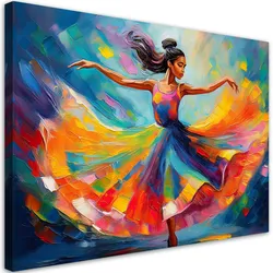 WANDBILD bunter ballerina tänzer