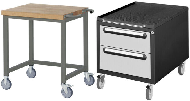 Set STIER Fahrbare Werkbank Premium BxTxH 750x700x880mm + Rollcontainer...