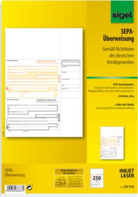PC-SEPA-Überweisung sigel® ZV570, 250 Stück