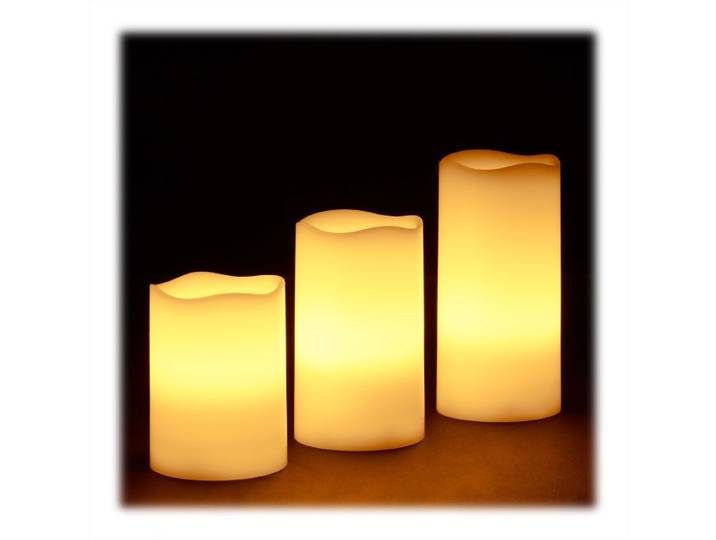 Relaxdays 12x LED Kerzen Echtwachs