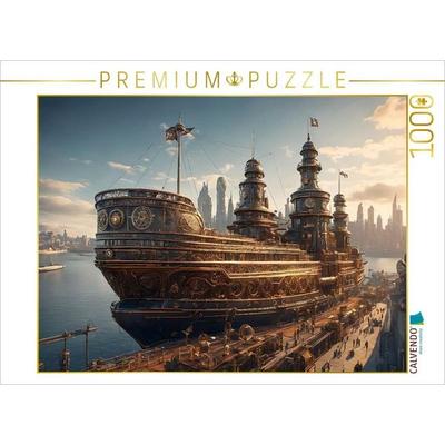 CALVENDO Puzzle Dampfschiff im Hafen | 1000 Teile Lege-Größe 64x48cm Foto-Puzzle für glückliche Stunden