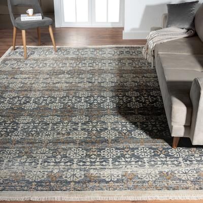 KALATY Aurora Transitional Bordered Performance Area Rug
