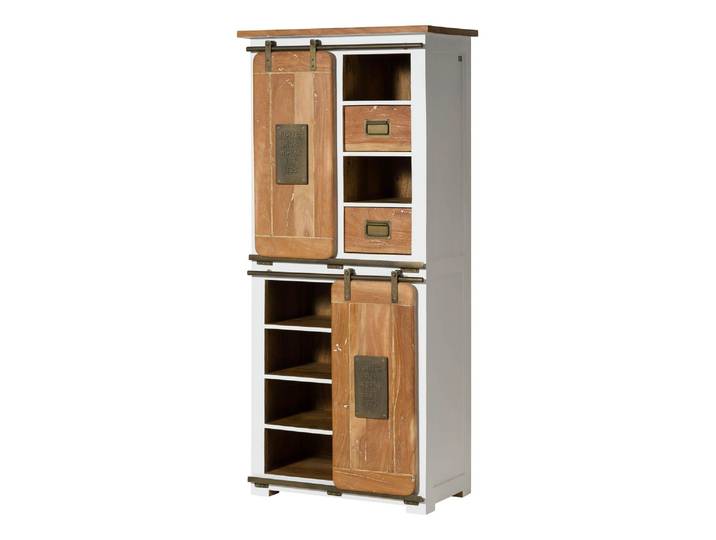 Armoire Manguier Blanc Laqué 80x45x175 (bxtxh) Monté Railway 517