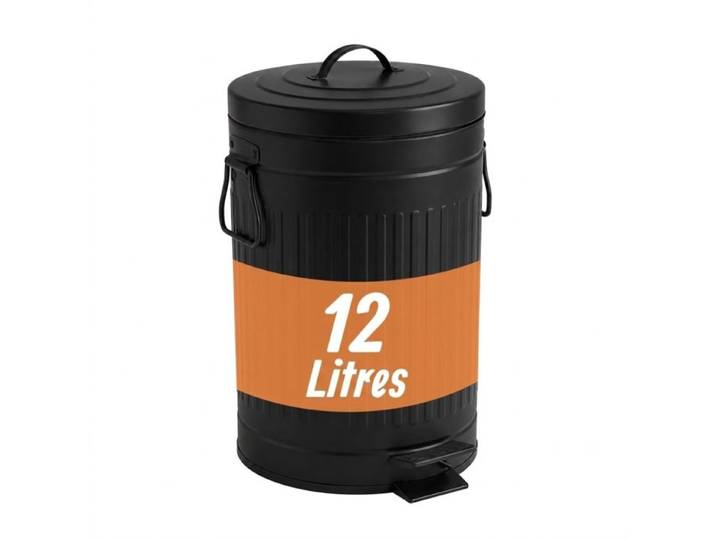 Relaxdays Poubelle rétro 12 l