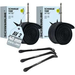 Schwalbe Schlauch AV2 40mm (14"/16") 32/47-288/305 Modell 2026 + Reifenheber