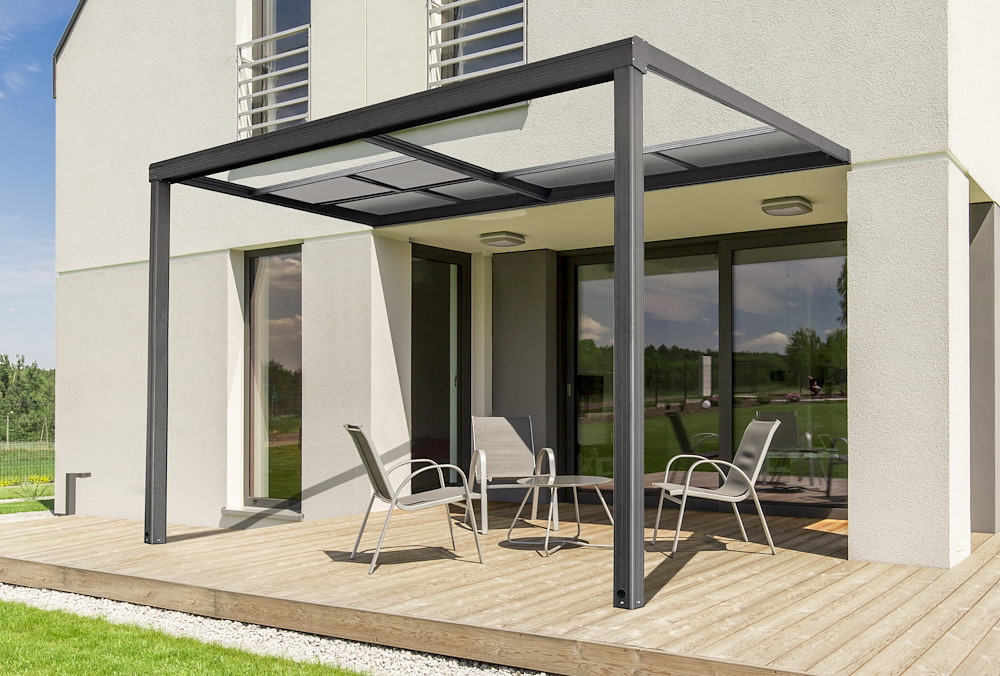 JUNGELMAR Terrassenüberdachung Air 390x299x213/252cm, anthrazit 16956225