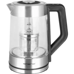 Emerio WK-122730, Wasserkocher, Transparent, Schwarz, Silber