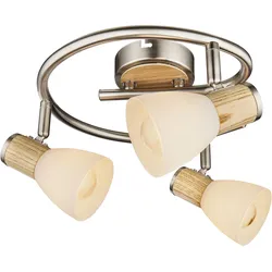 Holz Decken Strahler Leuchte Wohn Zimmer Beleuchtung Glas Spot Rondell Lampe beweglich 54352-4