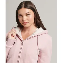 Damen SUPERDRY Superdry Damen Essential Kapuzenjacke Mit Teddyfellfutter - LA Soft Pink Marl - L