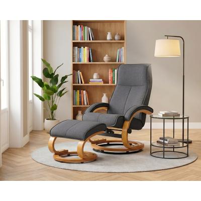 Relaxsessel OTTO HOME "mit Hocker PARIS Webstoff - OTTO. Verlässliche Qualität.", grau (anthrazit), B:67cm H:107cm T:78cm, Webstoff (100% Polyester), Sessel, Relaxsessel, Relaxfunktion, Dreh- und Kippfunktion, Unser Dauertiefpreis