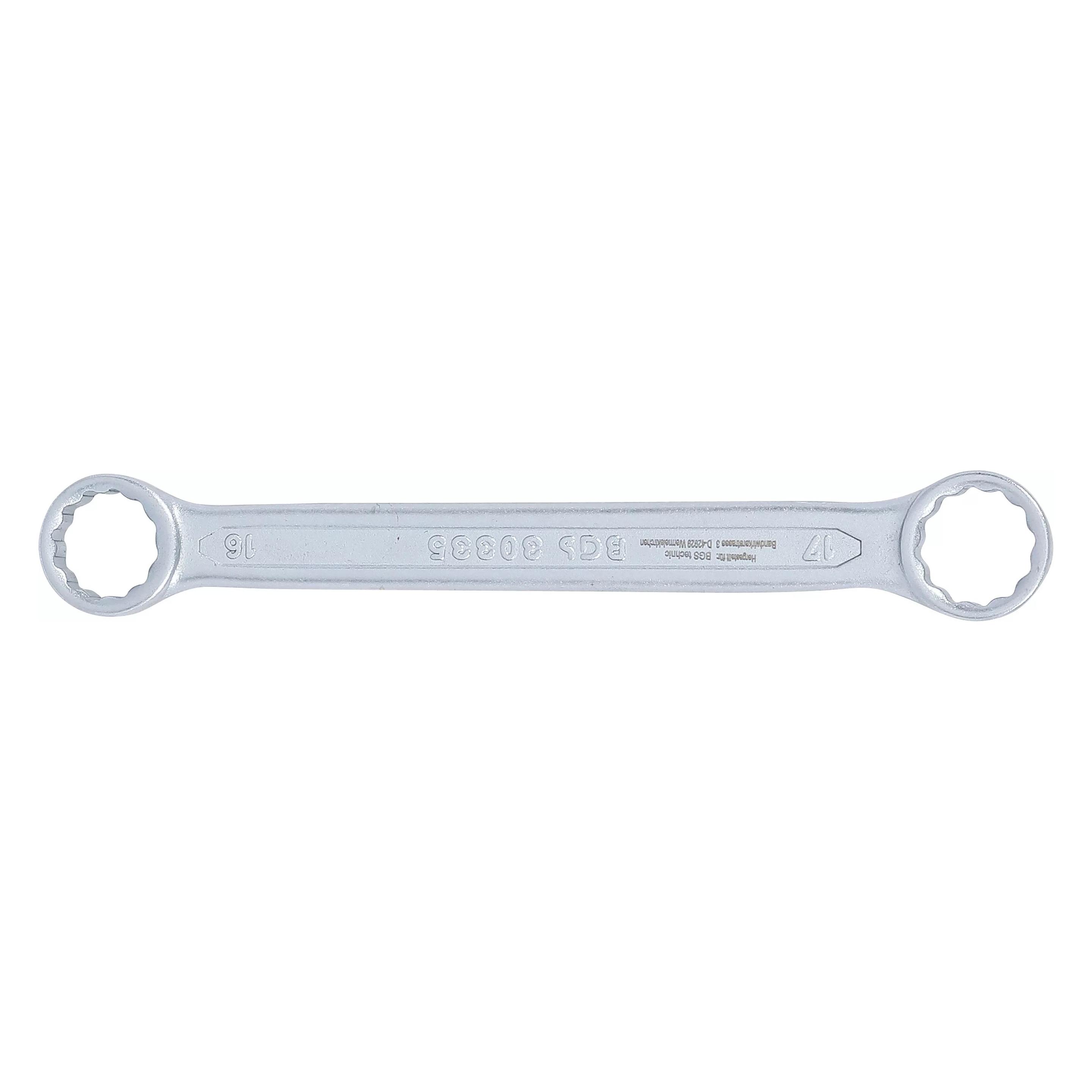 BGS Doppel-Ringschlüssel extra flach SW 16 x 17 mm (16 mm, 17 mm) (30335)