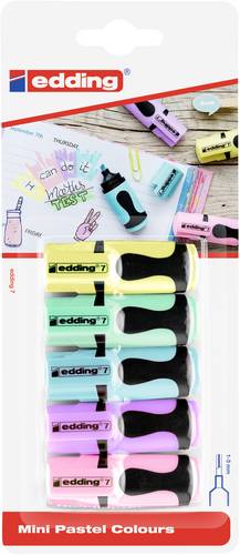 Edding Textmarker 7 Mini 4-7-5-1099 Gelb, Orange, Rosa, Hellblau, Hellgrün 1 mm, 3mm 1St.