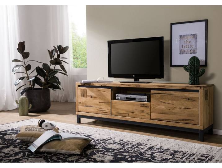 TV-Board Wildeiche 170x40x56 natur geölt VILLANDERS #113