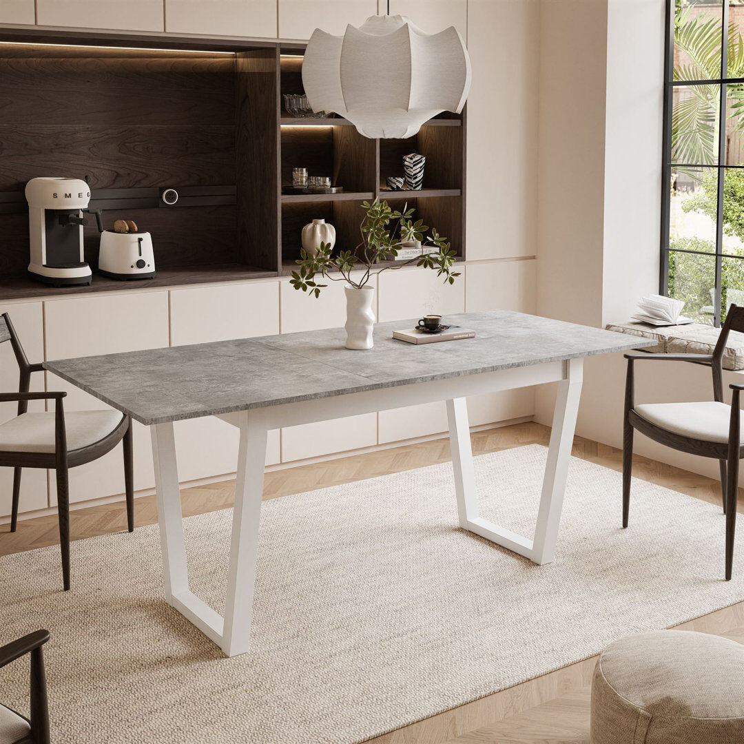Metro Extendable table ARTON II 140 cm, "V" legs White/Bellatro Grey