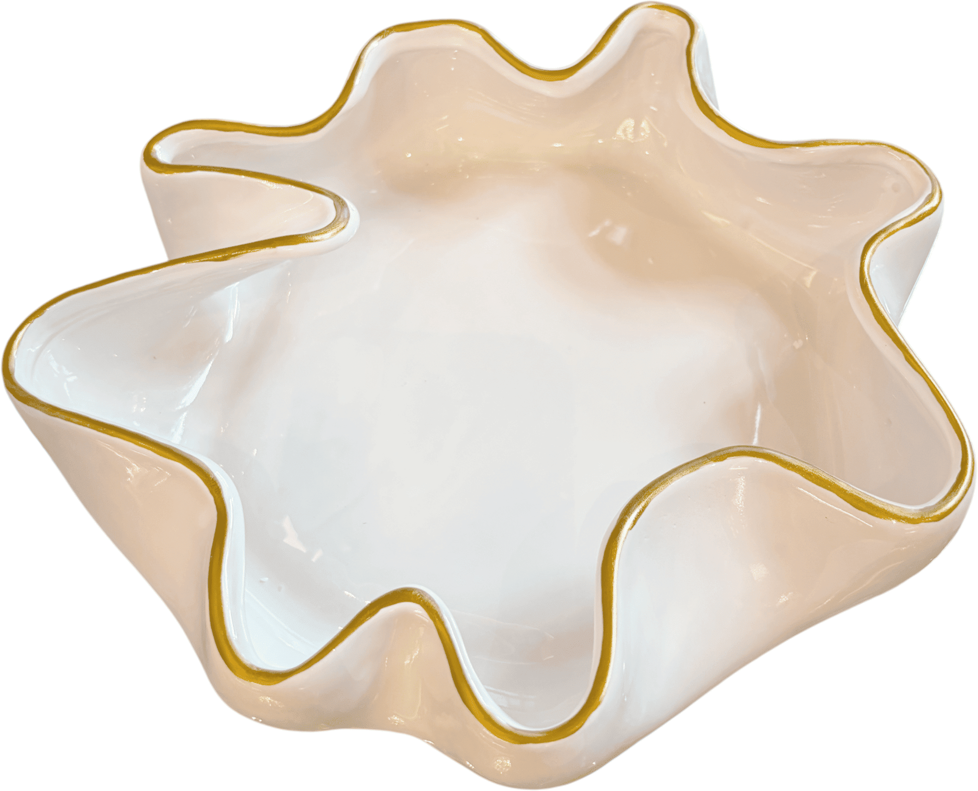 Caspia Cream & Gold Squiggle Decorative Dish