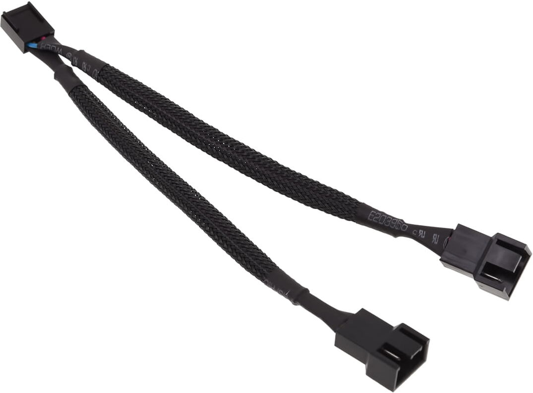 Phobya Y-Kabel 4Pin PWM auf 2x 4Pin PWM - Schwarz 10cm