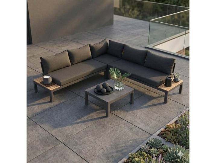 OUTLIV. Ben Ecklounge inkl. Loungetisch Aluminium/Sunbrella Dunkelgrau