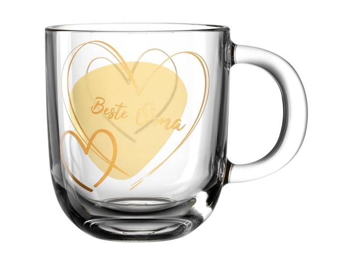 Tasse Leonardo gold/transparent Kalk-Natron-Glas H 15 cm 0.4 l 1 Stk