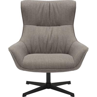 Drehsessel SALESFEVER "Drehsessel für stilvolles Sitzen", grau (taupe, schwarz), B:85cm H:103cm T:83cm, Strukturstoff (100% Polyester), Metall, Sessel, Drehsessel, Sitzfläche mit Taschenfederkern