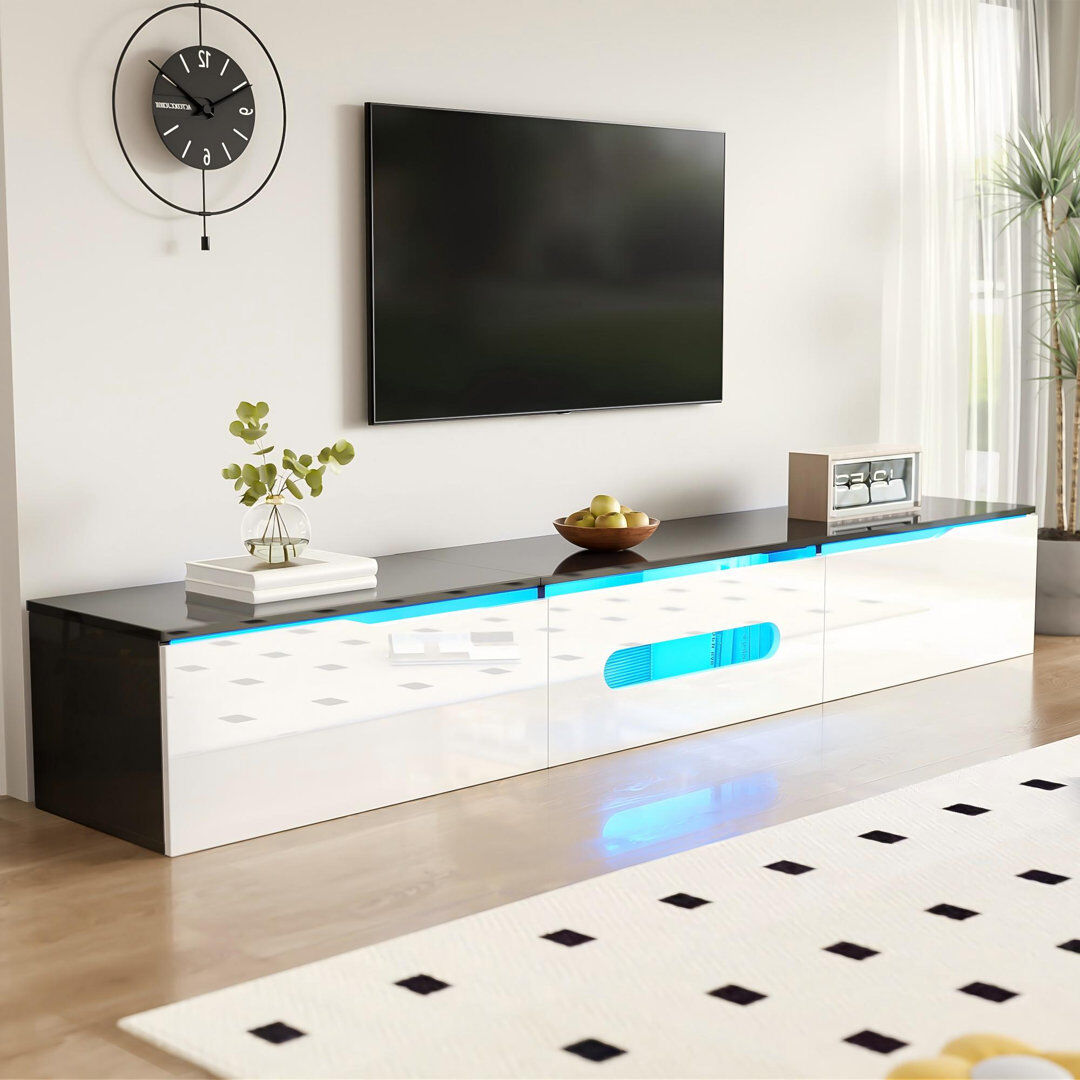 Metro TV Stand for TVs up to 75" White/Black 75"