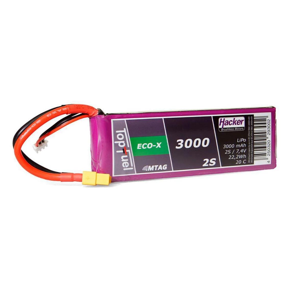 Hacker LiPo Pack TF ECO-X 3000mAh 2S MTAG (3000 mAh, 7.40 V) (93000231)