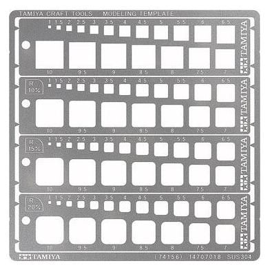Tamiya Modeling Quadrat Schablone 1-10mm (4) PE (300074156)